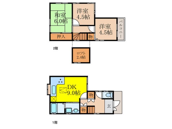 東大寺2丁目貸家の物件間取画像